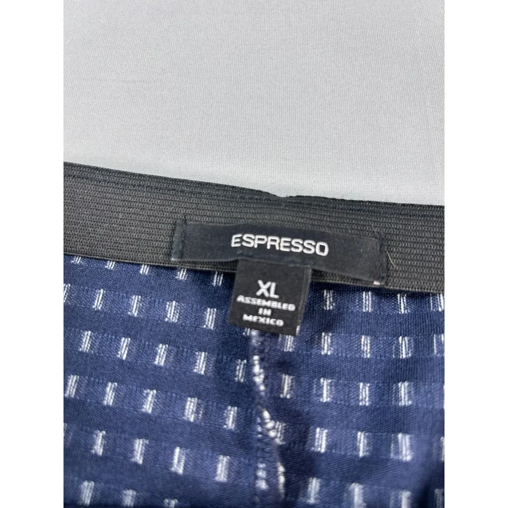 Espresso‎ Womens Skirt XL Blue White Check Pencil Stretch Chic Preppy